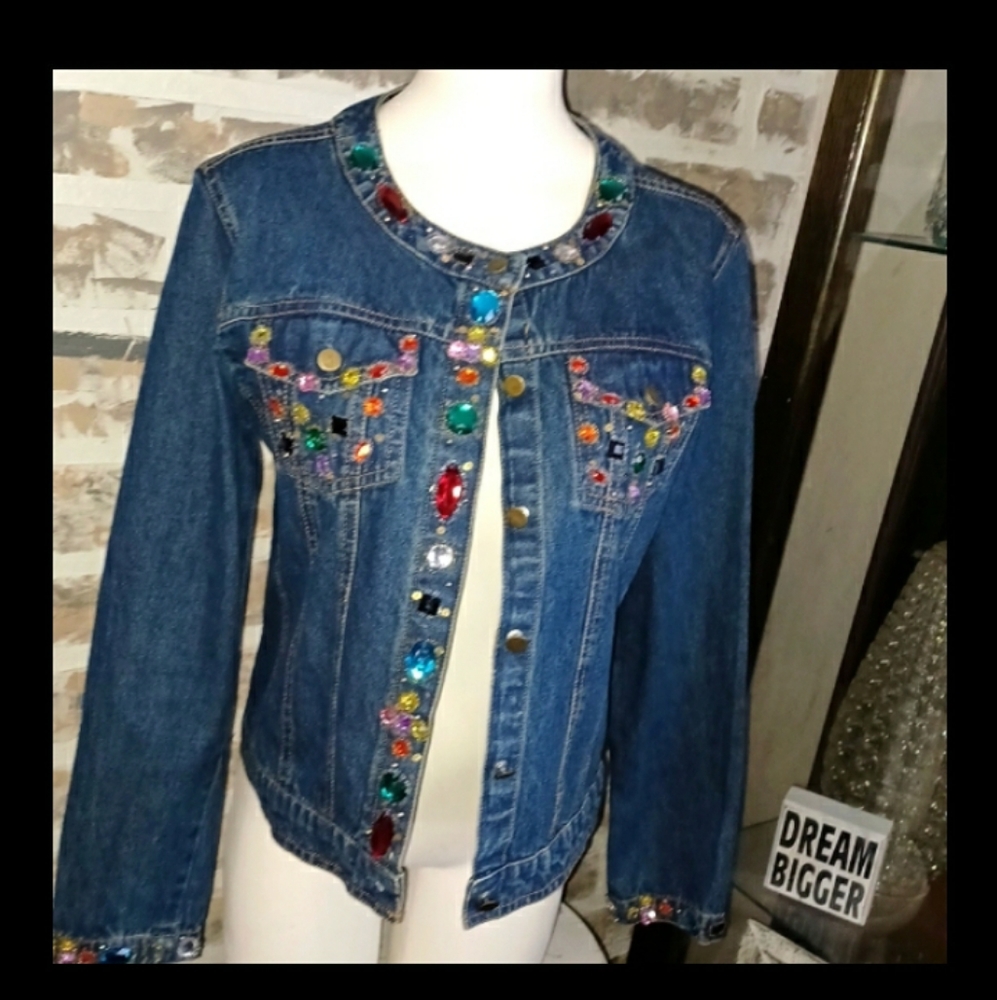 Vtg Step In Style Jean/Rhinestones Jacket